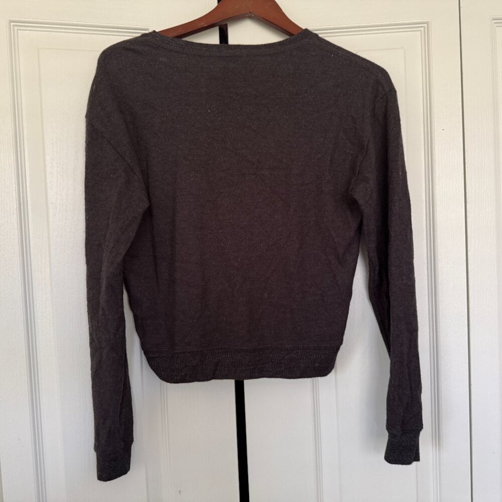 Spiritual Gangster Pullover "Grateful" Sweater- M- Heathered Gray - Picture 6 of 7